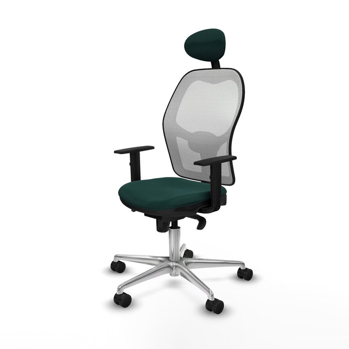 PIQUERAS Y CRESPO Silla de oficina Jorquera con mecanismo sincro, verde botella y blanco PIQUERAS Y CRESPO Silla de oficina Jorquera con mecanismo sincro, verde botella y blanco