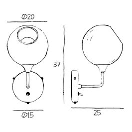Ballroom Smoke Aplique de Pared Ø370mm E27