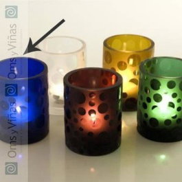 Impulse Candelabro Dot Cobalto de Vidrio 9 cm de Alto, Diámetro 7.5 cm