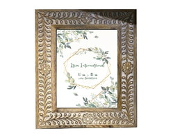 DKD Home Decor Marco de Fotos 20x25 Mango y Cristal con Detalles Florales