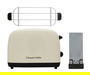 Russell Hobbs 26551-56 Tostador Colours Plus Crema con Ranuras Anchas, Función Levantar y Ver y Calientapanecillos