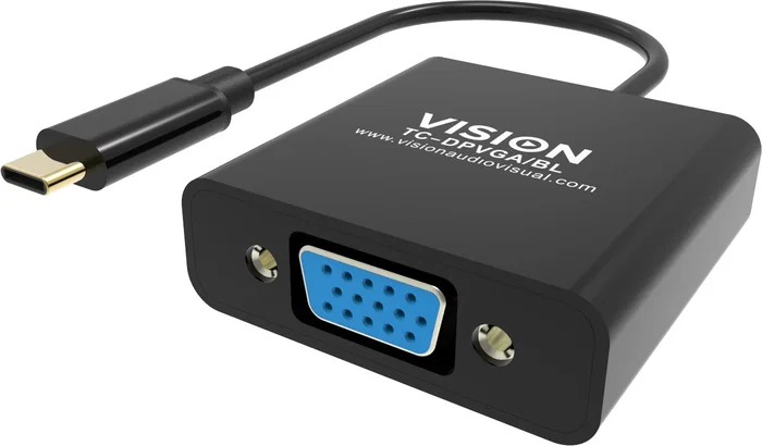 Vision TC-USBCVGA/BL Adaptador de Cable USB Tipo C a VGA (D-Sub) Negro - Resolución Full HD 1920x1080 (1080p)