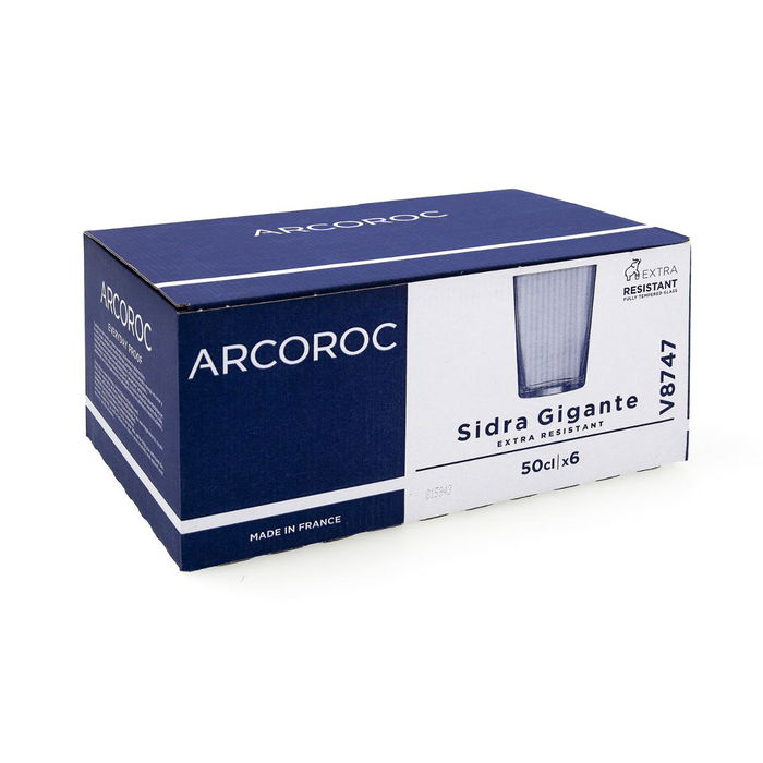 Caja 6 Vasos Altos Vidrio Eco Sidra Arcoroc 50 cL