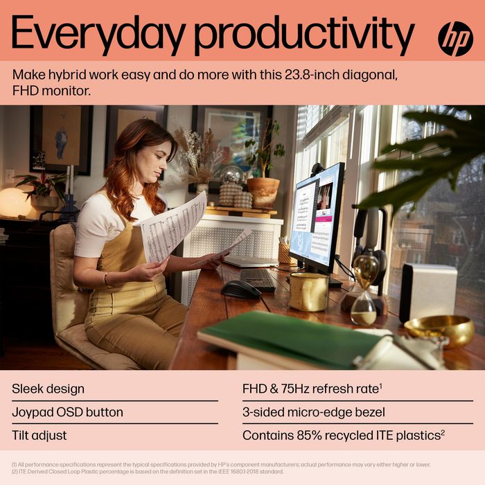 HP P24 G5 Monitor FHD 23.8 Pulgadas para Trabajo Diario