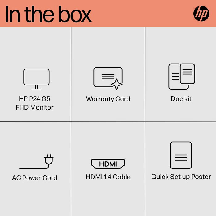HP P24 G5 Monitor FHD 23.8 Pulgadas para Trabajo Diario