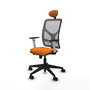 PIQUERAS Y CRESPO Silla de oficina Motilla con mecanismo Sincro/Traslack Naranja y Gris