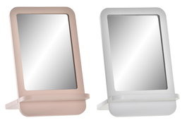 DKD Home Decor Espejo Blanco Rosa Palo 15 x 15 x 24 cm (4 Unidades)