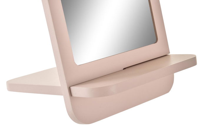 DKD Home Decor Espejo Blanco Rosa Palo 15 x 15 x 24 cm (4 Unidades)
