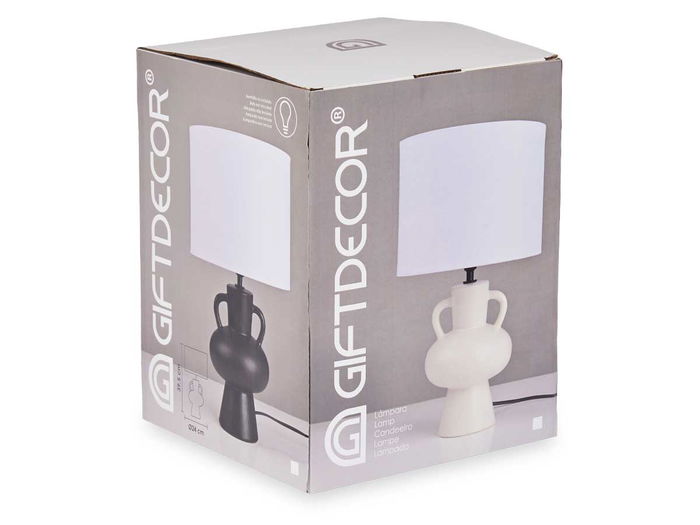 Giftdecor Lampara Jarron Negra 24x39.7x24 cm Ceramica (Set de 4)