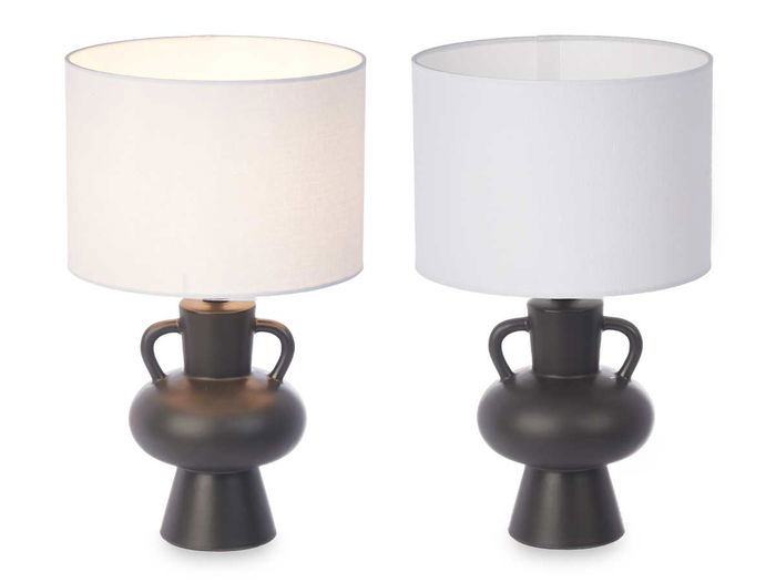 Giftdecor Lampara Jarron Negra 24x39.7x24 cm Ceramica (Set de 4)