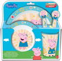 Stor Set Infantil Peppa Core Plato, Cuenco, Vaso, Cuchara y Tenedor Apto Microondas