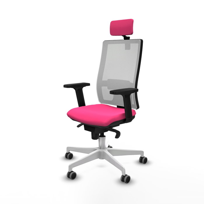 PIQUERAS Y CRESPO Silla de oficina Horna Rosa y Blanco