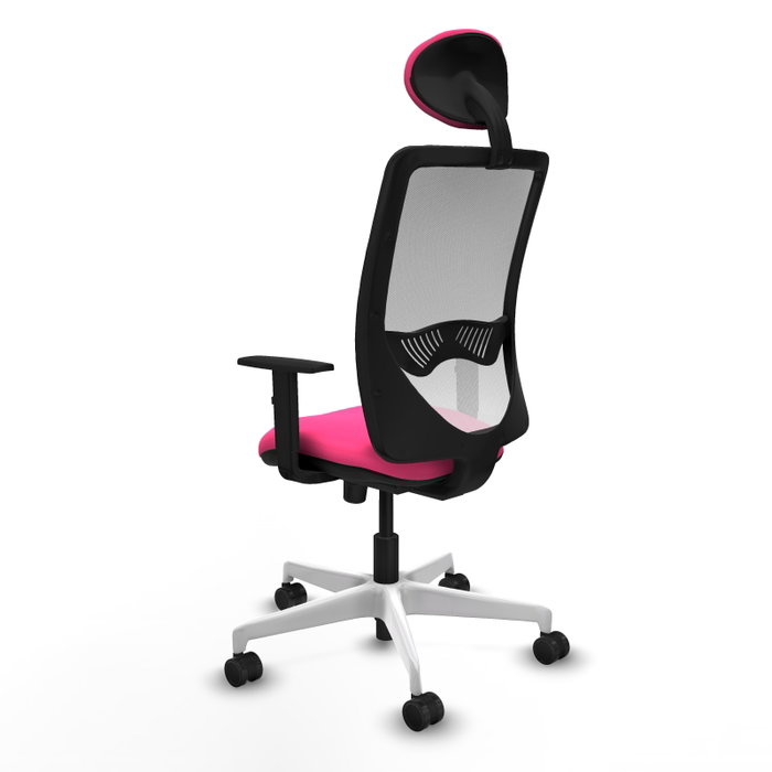 PIQUERAS Y CRESPO Silla de oficina Zulema con mecanismo Sincro, Rosa y Blanco