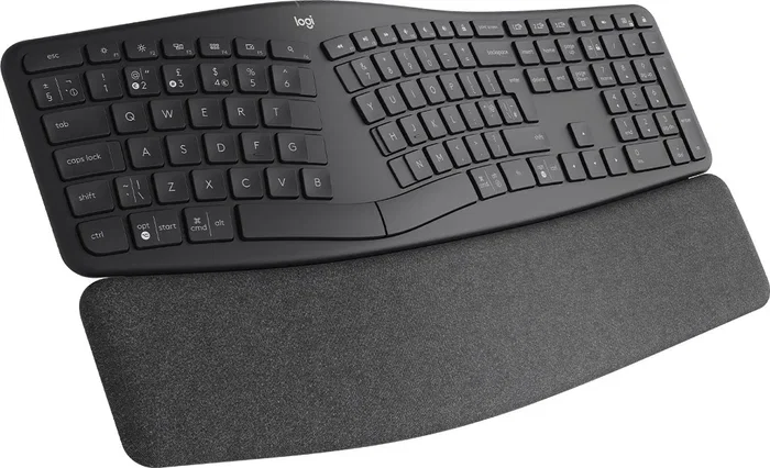 Logitech K860 Ergo Teclado Ergonómico Inalámbrico 100% Completo Gris - Diseño Dividido Reposamuñecas Teclas Multimedia