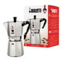 Bialetti Moka Express Cafetera italiana para 18 tazas, Plata/Negro