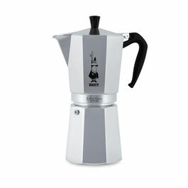 Bialetti Moka Express Cafetera Italiana de Acero Inoxidable, 18 Tazas (810 ml), Apta para Todo Tipo de Fuegos Excepto Inducción