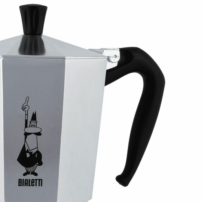 Bialetti Moka Express Cafetera Italiana de Acero Inoxidable, 18 Tazas (810 ml), Apta para Todo Tipo de Fuegos Excepto Inducción