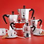 Bialetti Moka Express Cafetera Italiana de Acero Inoxidable, 18 Tazas (810 ml), Apta para Todo Tipo de Fuegos Excepto Inducción