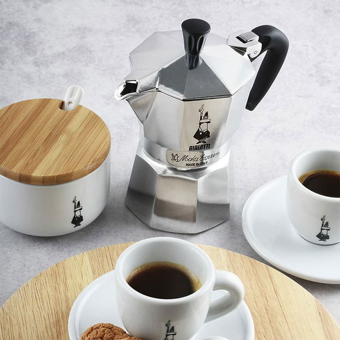 Bialetti Moka Express Cafetera Italiana de Acero Inoxidable, 18 Tazas (810 ml), Apta para Todo Tipo de Fuegos Excepto Inducción