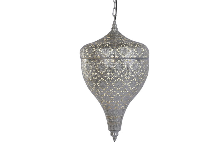 DKD Home Decor Lámpara de Techo Metal Plateada 30x30x55 cm