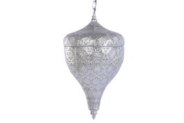 DKD Home Decor Lámpara de Techo Metal Plateada 30x30x55 cm