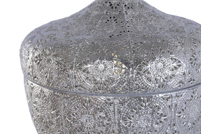 DKD Home Decor Lámpara de Techo Metal Plateada 30x30x55 cm
