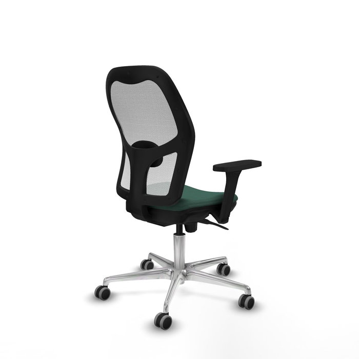 PIQUERAS Y CRESPO Silla de oficina Jorquera con mecanismo Sincro, brazos 3D y malla blanca/verde botella PIQUERAS Y CRESPO Silla de oficina Jorquera con mecanismo Sincro, brazos 3D y malla blanca/verde botella