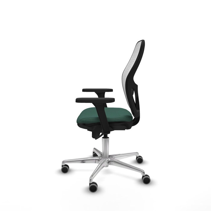 PIQUERAS Y CRESPO Silla de oficina Jorquera con mecanismo Sincro, brazos 3D y malla blanca/verde botella PIQUERAS Y CRESPO Silla de oficina Jorquera con mecanismo Sincro, brazos 3D y malla blanca/verde botella