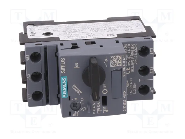 SIEMENS 3RV2 Interruptor motorizado 1,5kW 220-690VAC