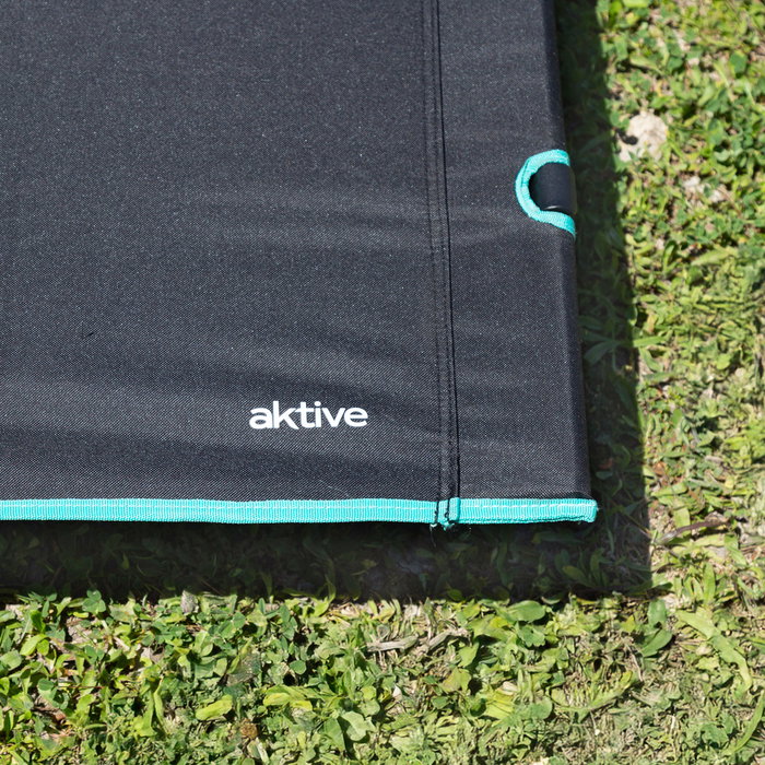 Aktive Cama plegable de camping negra con bolsa de transporte