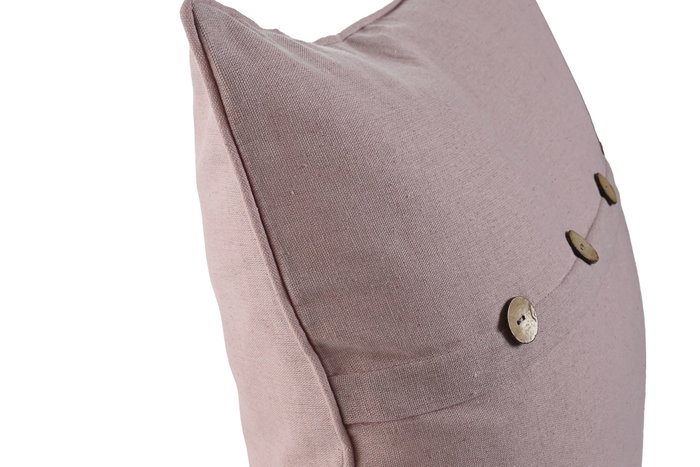 DKD Home Decor Cojín Algodón Poliéster Rosa Palo con Botones Coco DKD Home Decor Cojín Algodón Poliéster Rosa Palo con Botones Coco