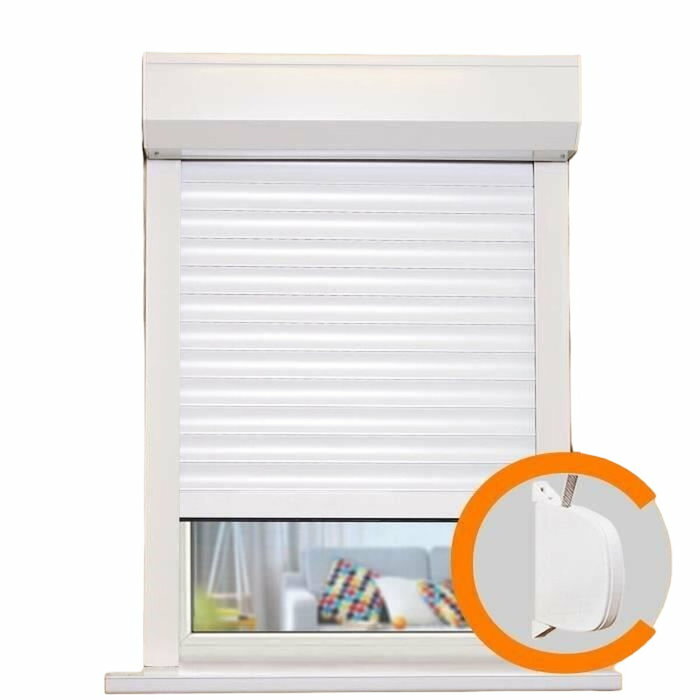 France Combi Persiana enrollable de PVC con correa manual, 100 x 120 cm, Blanco