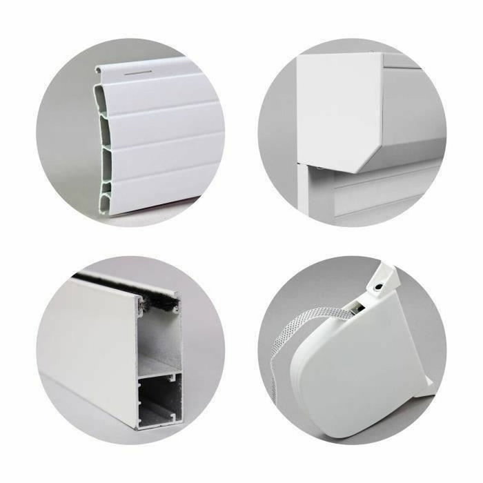 France Combi Persiana enrollable de PVC con correa manual, 100 x 120 cm, Blanco