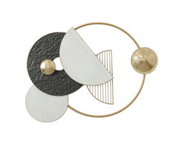 DKD Home Decor Decoración de Pared Metal Abstracto Dorado