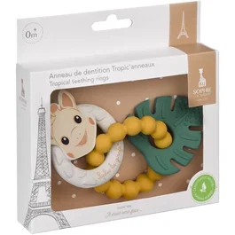 Sophie La Girafe Anillos de dentición Sophie la Jirafa - Tropic'Rings, juego de 3 anillos con varias texturas para bebé