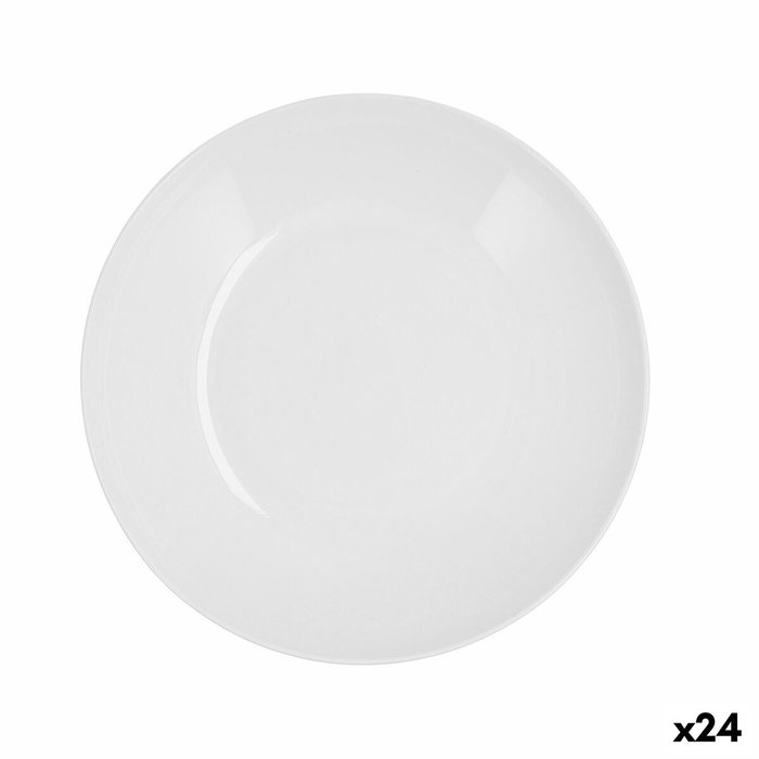 Quid Plato Hondo Melamina Select Basic Quid 23 cm (24 Unidades) Blanco