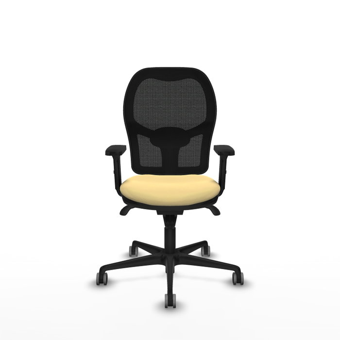 PIQUERAS Y CRESPO Silla de oficina Jorquera con mecanismo Sincro, Crema y Negro