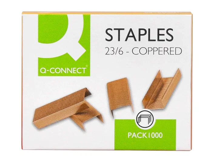 Q-connect Grapas nº 23/6 cobreadas Q-connect Grapas nº 23/6 cobreadas