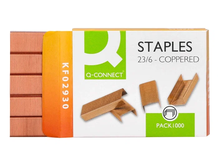 Q-connect Grapas nº 23/6 cobreadas Q-connect Grapas nº 23/6 cobreadas