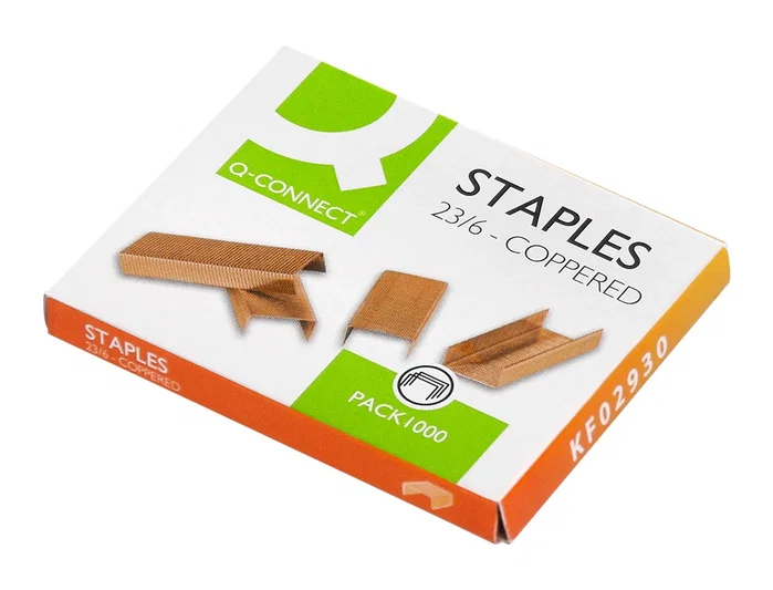 Q-connect Grapas nº 23/6 cobreadas Q-connect Grapas nº 23/6 cobreadas