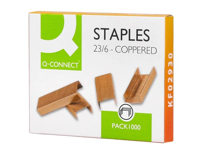 Q-connect Grapas nº 23/6 cobreadas Q-connect Grapas nº 23/6 cobreadas
