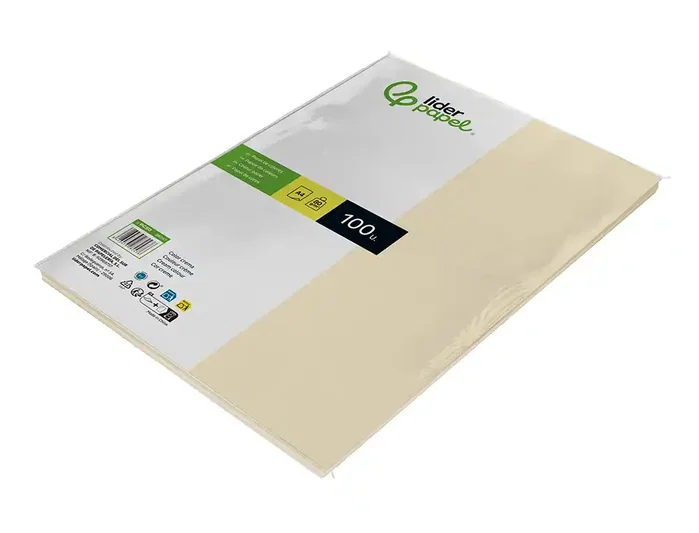 Liderpapel Papel Color Crema DIN A4 80g, 100 Hojas Liderpapel Papel Color Crema DIN A4 80g, 100 Hojas