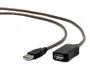 Gembird Cable de Extensión USB 2.0 Activo 5m UAE-01-5M Negro