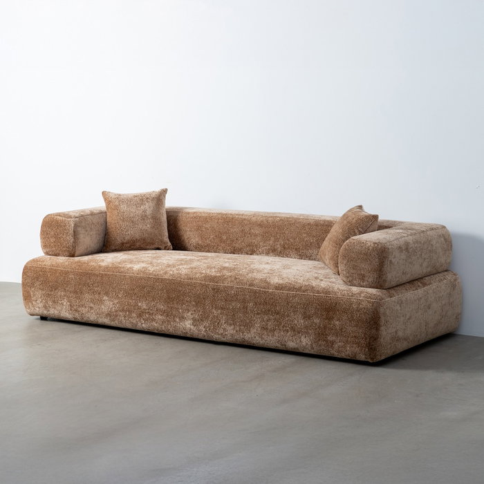 Sofá Beige Tejido Salón 245 X 100 X 64 cm