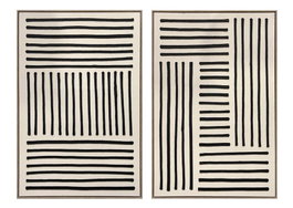 DKD Home Decor Cuadro Lienzo PS 83x4,5x123 Líneas 3D (Pack de 2)