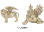 DKD Home Decor Figura de León en Resina Dorado (Surtido de 2)