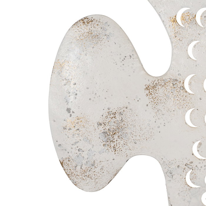 Mural Pared Pez Blanco Rozado Metal 49 X 3,50 X 37 cm Mural Pared Pez Blanco Rozado Metal 49 X 3,50 X 37 cm