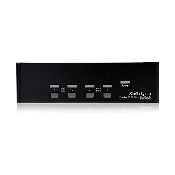 StarTech.com Conmutador KVM Switch Dual Monitor 4 Ordenadores 2 Monitores DVI 4 Puertos USB 2048x1536 3.5mm Audio Negro StarTech.com Conmutador KVM Switch Dual Monitor 4 Ordenadores 2 Monitores DVI 4 Puertos USB 2048x1536 3.5mm Audio Negro