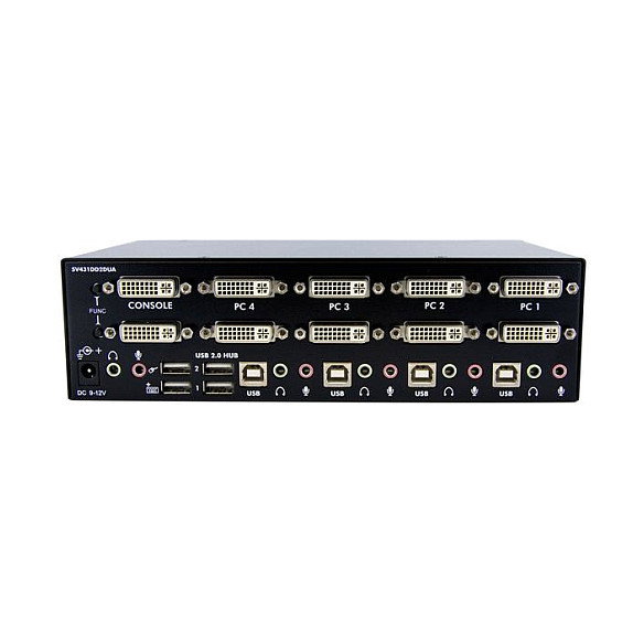 StarTech.com Conmutador KVM Switch Dual Monitor 4 Ordenadores 2 Monitores DVI 4 Puertos USB 2048x1536 3.5mm Audio Negro StarTech.com Conmutador KVM Switch Dual Monitor 4 Ordenadores 2 Monitores DVI 4 Puertos USB 2048x1536 3.5mm Audio Negro