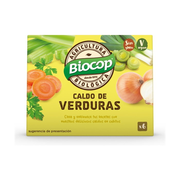 Biocop Caldo Vegetal Bio en Cubitos 6 unidades - Sin Gluten, Sin Lactosa Biocop Caldo Vegetal Bio en Cubitos 6 unidades - Sin Gluten, Sin Lactosa